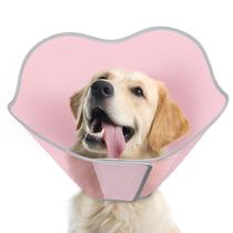 Dog Cone Supet após cirurgia Comfortable Neck Protect Pink M