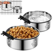 Dog Crate Bowls, pacote com 2 unidades, SSawCasa, aço inoxidável, sem derramamento