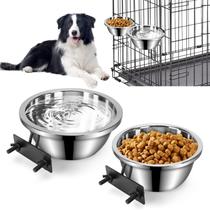 Dog Crate Bowls SSawCasa, pacote com 2 unidades de 660 ml e 740 ml de aço inoxidável Dog Crate Bowls SSawCasa, pacote com 2 unidades de 660 ml e 740 ml de aço inoxidável