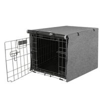 Dog Crate Cover Seiyierr para caixa de 24 polegadas, poliéster, cinza