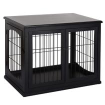 Dog Crate Furniture PawHut Small Dog Cage End Table preta Dog Crate Furniture PawHut Small Dog Cage End Table preta