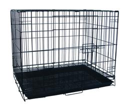 Dog Crate YML, dobrável, leve, de 30 polegadas com bandeja preta