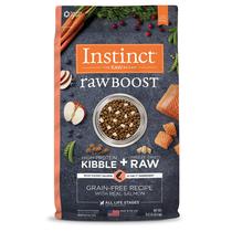 Dog Food Instinct Raw Boost Grain Free com saco de 8,6 kg de salmão