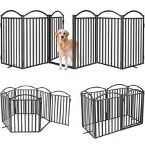 Dog Gate Malier Metal Freestanding com porta de 32 cm de altura preta