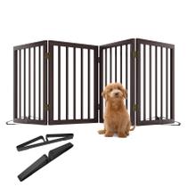 Dog Gate Mino Kesper, dobrável de madeira, 4 painéis, 60-150 cm de largura