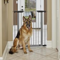 Dog Gate New World, 99 cm, aço cinza Walk-Thru, expande 97 cm