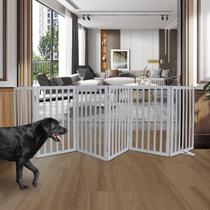 Dog Gate ZJSF de madeira dobrável 81 cm de altura 6 painéis cinza Dog Gate ZJSF de madeira dobrável 81 cm de altura 6 painéis cinza