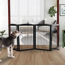 Dog Gate ZJSF de madeira dobrável de 4 painéis 81x32cm preto Dog Gate ZJSF de madeira dobrável de 4 painéis 81x32cm preto