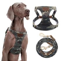 Dog Harness Puppytie No Pull para cães médios, camuflagem verde