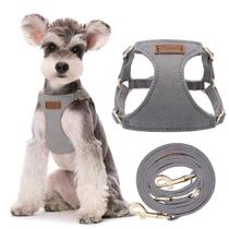 Dog Harness Puppytie No Pull para cães pequenos, cinza prateado, S