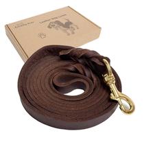 Dog Leash Guiding Star Leather 2,4 m para cães grandes e médios