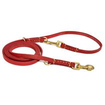 Dog Leash Guiding Star Leather 2m, multifuncional, vermelha