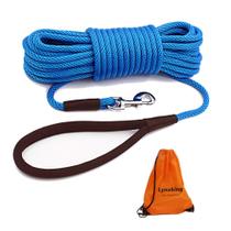 Dog Leash Lynxking Check Cord Long Training 15 m para Dog Blue