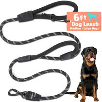 Dog Leash Roam Gear de 6 pés com 2 alças acolchoadas para médio/grande