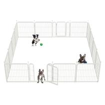 Dog Playpen FXW Rollick para qualquer lugar, quintal, trailer, acampamento branco