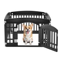 Dog Playpen Simple Deluxe 24 Exercícios de 4 painéis com porta preta
