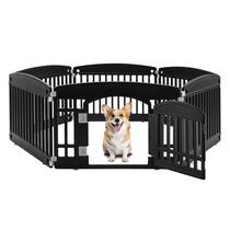 Dog Playpen Simple Deluxe 24 Exercícios de 6 painéis com porta preta Dog Playpen Simple Deluxe 24 Exercícios de 6 painéis com porta preta