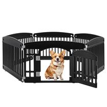 Dog Playpen Simple Deluxe 24 Exercícios de 6 painéis com porta preta Dog Playpen Simple Deluxe 24 Exercícios de 6 painéis com porta preta
