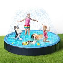 Dog Pool Rywell dobrável com aspersor de água para cães grandes