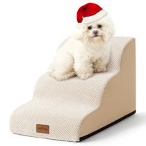 Dog Stairs COZY KISS Curved Pet Step com capa à prova de vazamentos bege