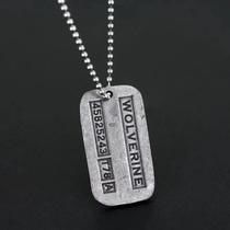 Dog Tag Wolverine X-Men Placa Logan Marvel Militar Aço Inoxidável Prata Velha Corrente Masculina Top Dog Tag Wolverine X-Men Placa Logan Marvel Militar Aço Inoxidável Prata Velha Corrente Masculina Top