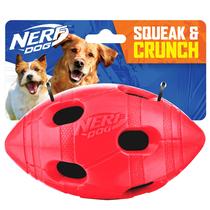 Dog Toy Nerf Dog Rubber Football com Squeaker & Crunch Red