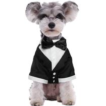 Dog Tuxedo Kuoser Black para festa de casamento, aniversário S
