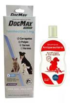 DogMax Plus - Ação 4 em 1 - Anti pulgas, carrapatos, vermes e sarna 48 compr + shampoo