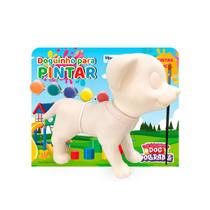 Doguinho para Pintar + 5 Tintas Laváveis e Pincel - HomePlay - Playduo