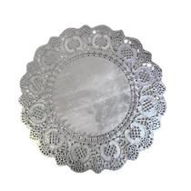 Doilies de papel toalha rendada 36,5 cm 100 un prata