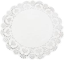 Doilies Papel Rendado Redondo Fundo Bandeja 100 UN 25,5 cm Branco