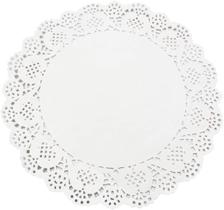 Doilies Papel Rendado Redondo Fundo Bandeja 60 UN 25,5 cm