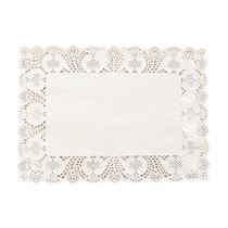 Doilies Retangular Branco Toalha Rendada 20x30 20 un