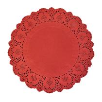 Doilies toalha de papel rendado Redondo Vermelho 34,5cm 52un