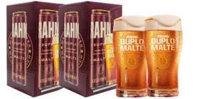 Dois Copos Para Cerveja e Chopp Brahma Duplo Malte - 425ml - Ambev Oficial