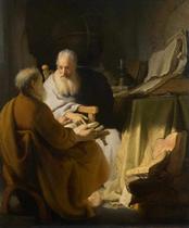 Dois Filósofos em Debate - Rembrandt - 50x60 - Tela Canvas Para Quadro