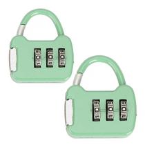 Dois Mini Cadeados De Combinação Coloridos Bloqueio Por Senha 3 Digitos Armários Mochilas