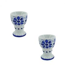 Dois Porta ovos de Porcelana, feito e pintados a mão monte sião