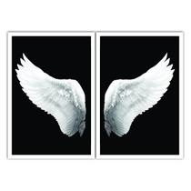 Dois Quadros Decorativos Asas de Anjo 90x60 Sala Quarto Dois Quadros Decorativos Asas de Anjo 90x60 Sala Quarto