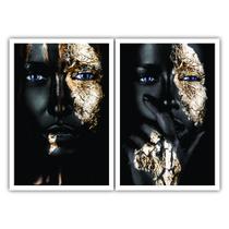 Dois Quadros Decorativos Pintura em Mulher 90x60 Sala Quarto