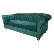 Dois Sofás Chesterfield Capitone Luiz Xv 1,80 - Suede Verde Musgo / Decoração, sala tv estar, recepção