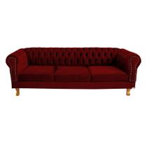 Dois Sofás Chesterfield Duque 3 lugares 2,30 - Suede Bordo / sala de estar, recepção, barbearia