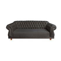 Dois Sofás Chesterfield Elisabeth 2,30 - Suede Cinza Camurça / sala de estar, recepção, barbearia