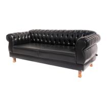 Dois Sofás Chesterfield Elisabeth 2M - Corano Preto / sala de estar, recepção, barbearia