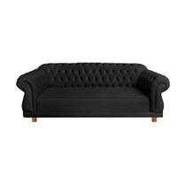 Dois Sofás Chesterfield Elisabeth 2M - Suede Preto / sala de estar, recepção, barbearia - Novo Encanto