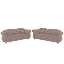 Dois Sofás Chesterfield Merlo 3 lugares 1,80 - Suede Rose / Decoração, recepção, Barbearia, sala tv estar