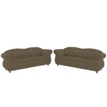 Dois Sofás Chesterfield Merlô 3 lugares 1,80 - Veludo Bege / Decoração, recepção, Barbearia, sala tv estar