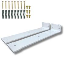 Dois Suportes Fixador De Parede 30cm Design Largo Para Prateleira Acabamento Moderno Aço Robusto Dois Suportes Fixador De Parede 30cm Design Largo Para Prateleira Acabamento Moderno Aço Robusto