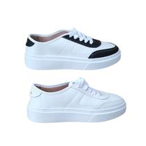 Dois Tenis Feminino Casual Social Confortável Branco Preto