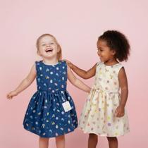 Dois Vestido Infantil Bebê Luxo Princesa com Manguinha Delicada